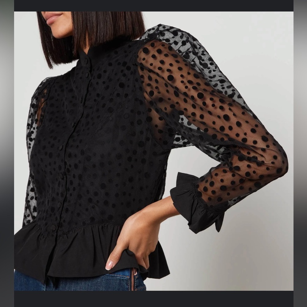 Batsheva Flocked Tulle Polkadot Grace Blouse - Picture 5 of 11